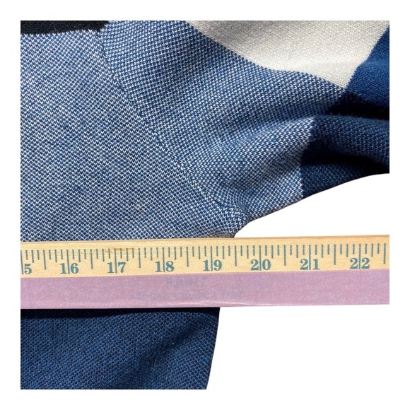 Marble Cardigan Women's Small Blue Plaid Cotton Blend‎ Knit Button Front, Size S - Picture 4 of 7